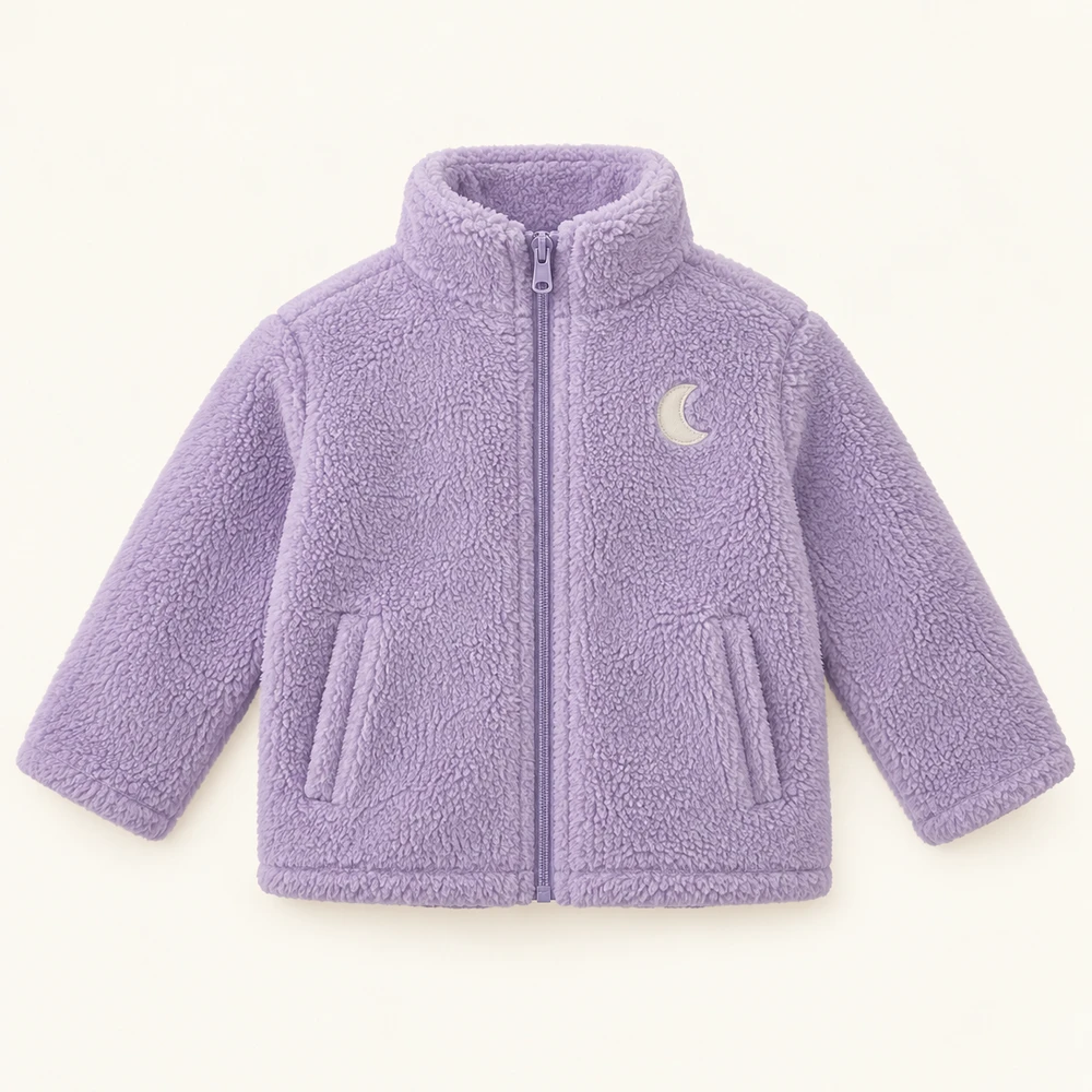 Moonbeam Fleece Jacket in Lavender, front view