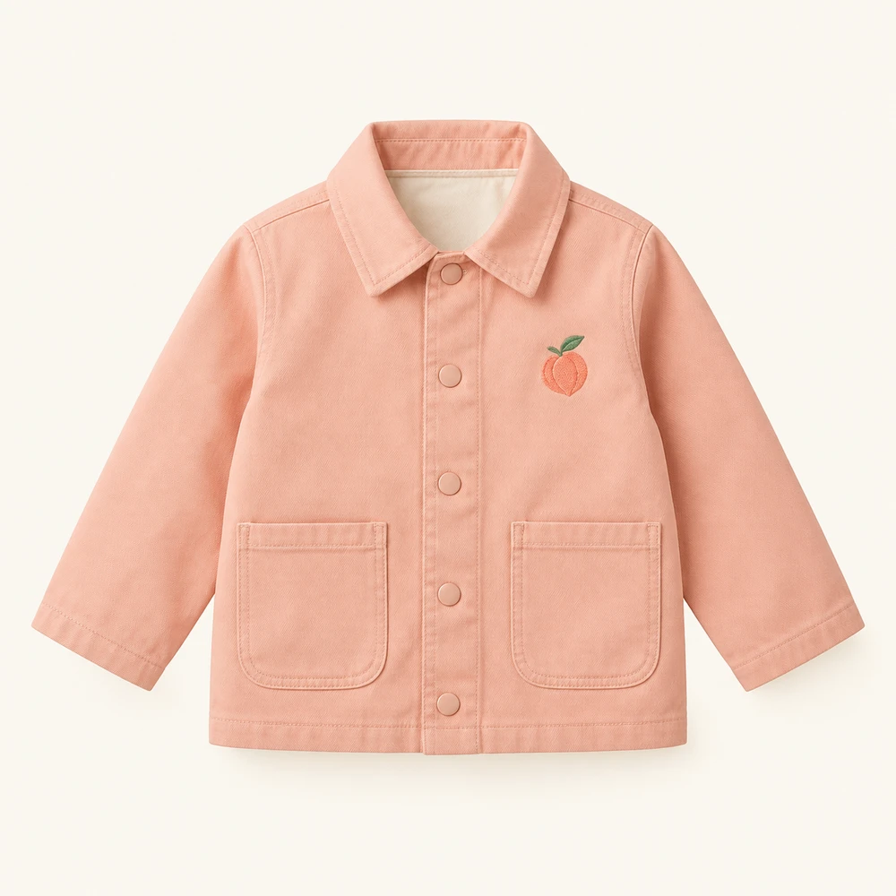 Peach Parade Jacket in Peach pink, front view